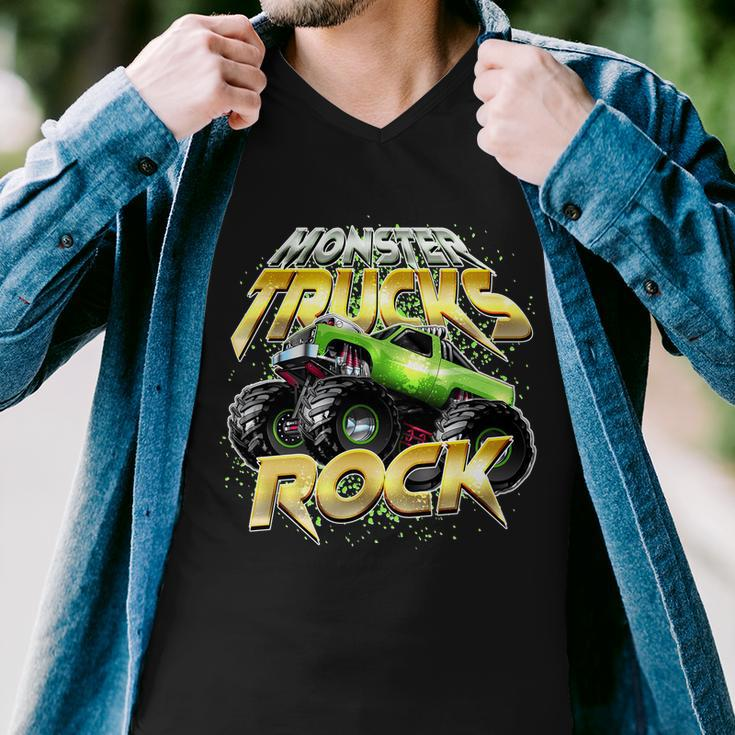 Monster Trucks Rock Men V-Neck Tshirt