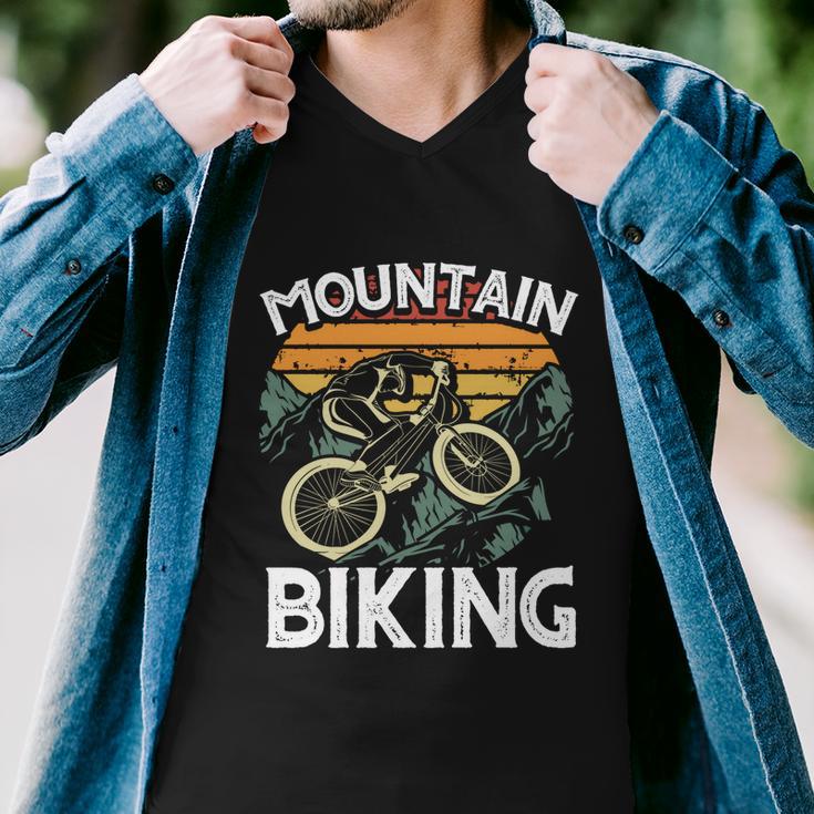 Mountain Bike Cycling Bicycle Mountain Biking Gift Tshirt Men V-Neck Tshirt