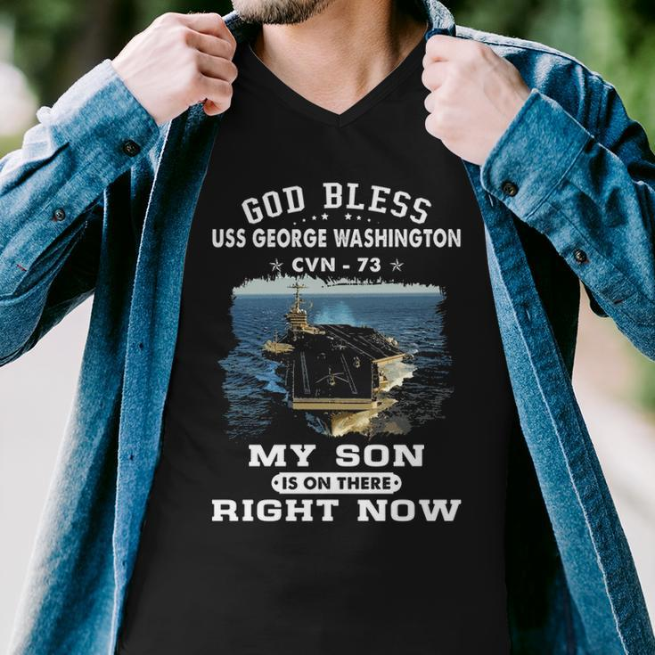 My Son Is On Uss George Washington Cvn Men V-Neck Tshirt