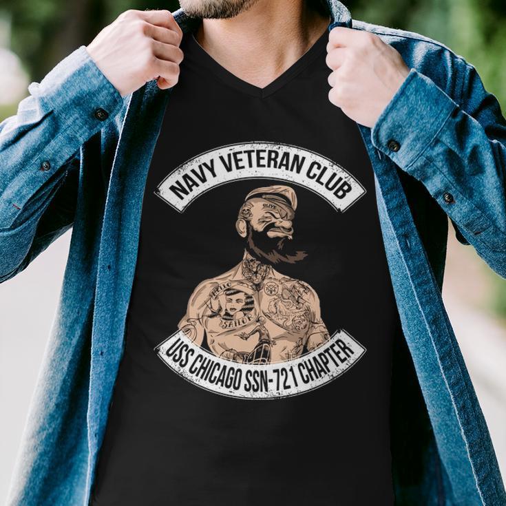 Navy Uss Chicago Ssn Men V-Neck Tshirt