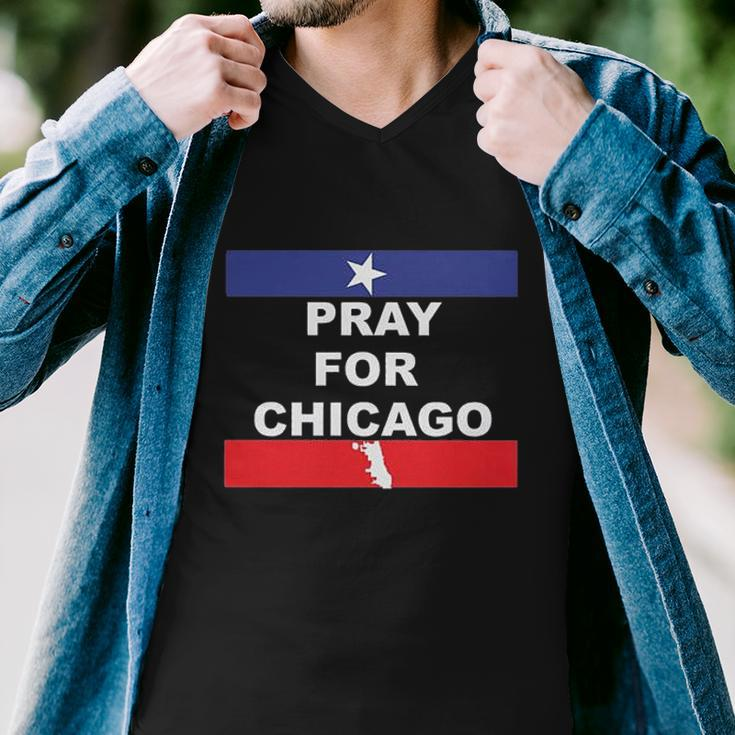 Nice Pray For Chicago Chicao Shooting Men V-Neck Tshirt