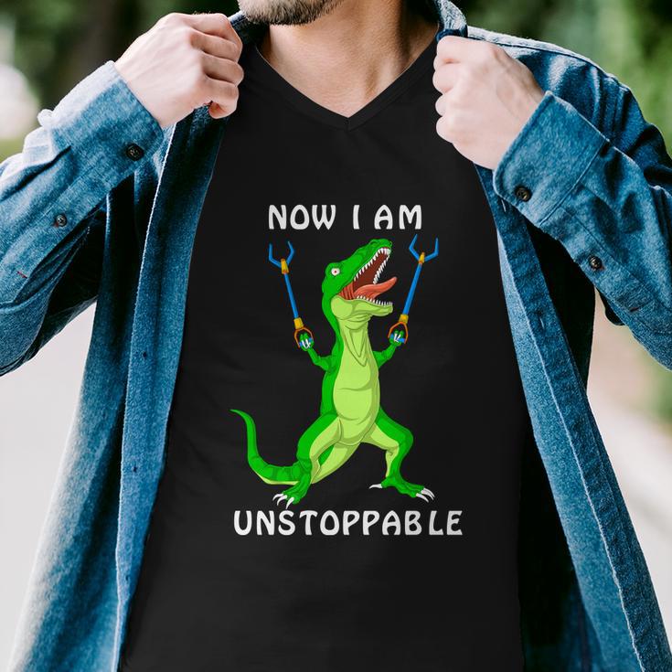 Now I Am Unstoppable Dinosaur Men V-Neck Tshirt