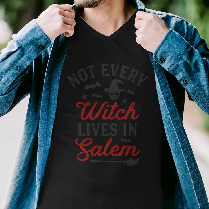 Noy Every Witch Lives In Salem Halloween Quote Men V-Neck Tshirt