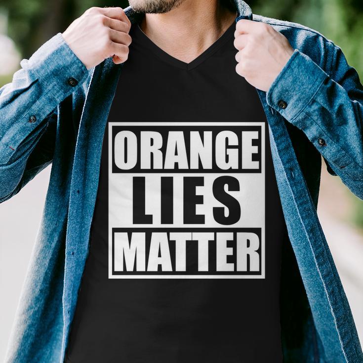 Orange Lies Matter Resist Anti Trump Men V-Neck Tshirt