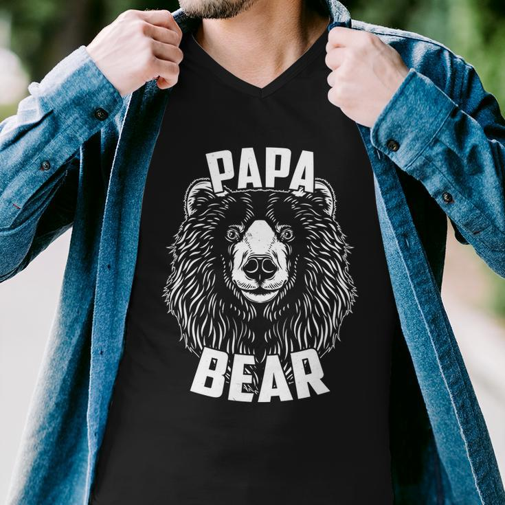 Papa Bear Fathers Day Tshirt Men V-Neck Tshirt