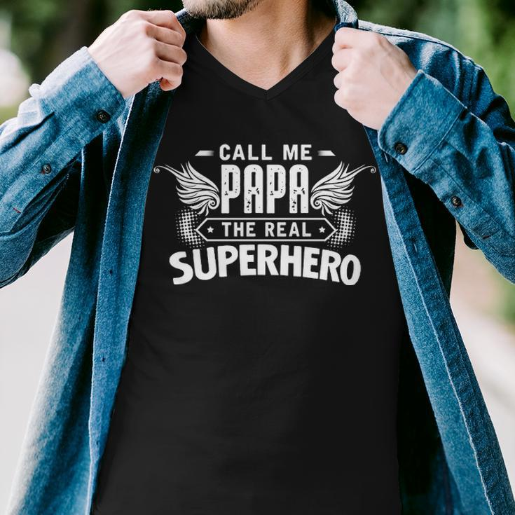 Papa - The Real Superhero Men V-Neck Tshirt
