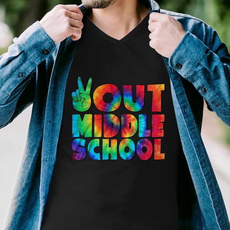 Peace Out Middle School Graduation Happy Last Day Of School Gift Men V-Neck Tshirt