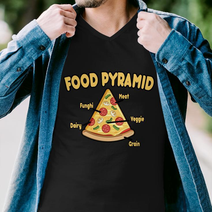 Pizza Food Pyramid Men V-Neck Tshirt