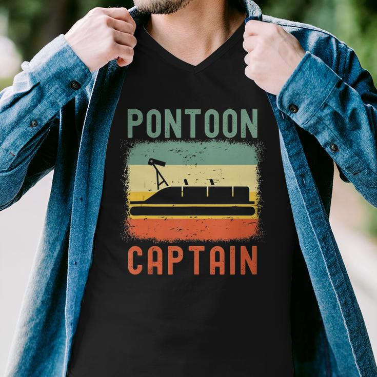 Pontoon Captain Retro Vintage Funny Boat Lake Outfit Men V-Neck Tshirt