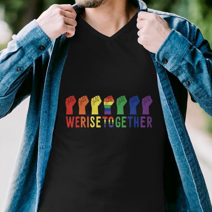 Pride Month We Rise Together Lgbt Pride Men V-Neck Tshirt