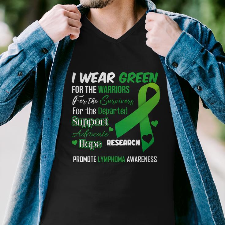 Promote Lymphoma Awareness Wear Green Tshirt Men V-Neck Tshirt