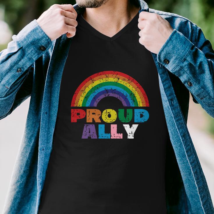 Proud Ally Lgbt Rainbow Gay Pride Month Tshirt Men V-Neck Tshirt