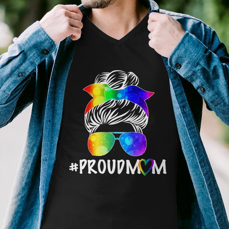 Proud Mom Lgbt Rainbow Pride Tshirt Men V-Neck Tshirt