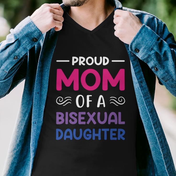 Proud Mom Of A Bisexual Daughter Lgbtq Pride Mothers Day Gift Men V-Neck Tshirt