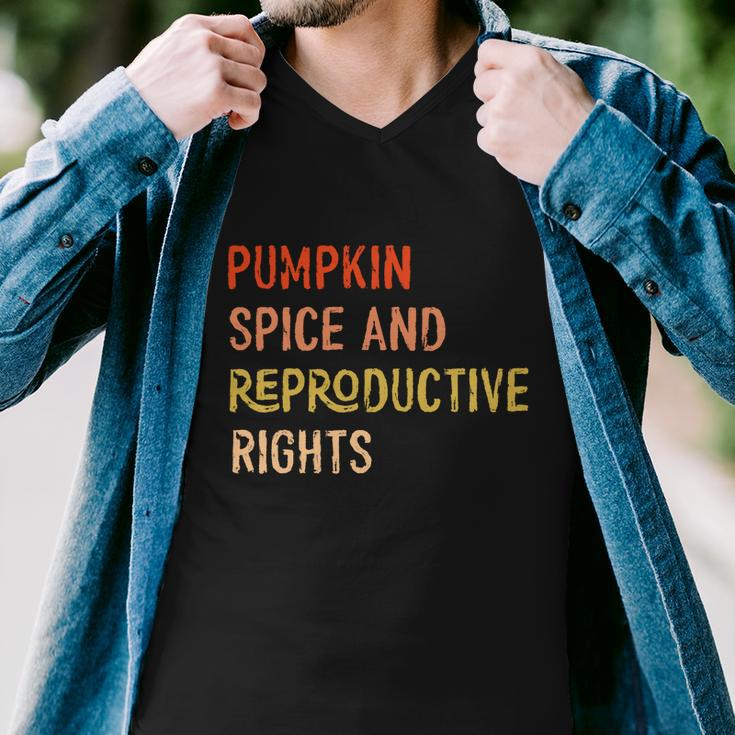 Pumpkin Spice And Reproductive Rights Fall Feminist Choice Gift V4 Men V-Neck Tshirt