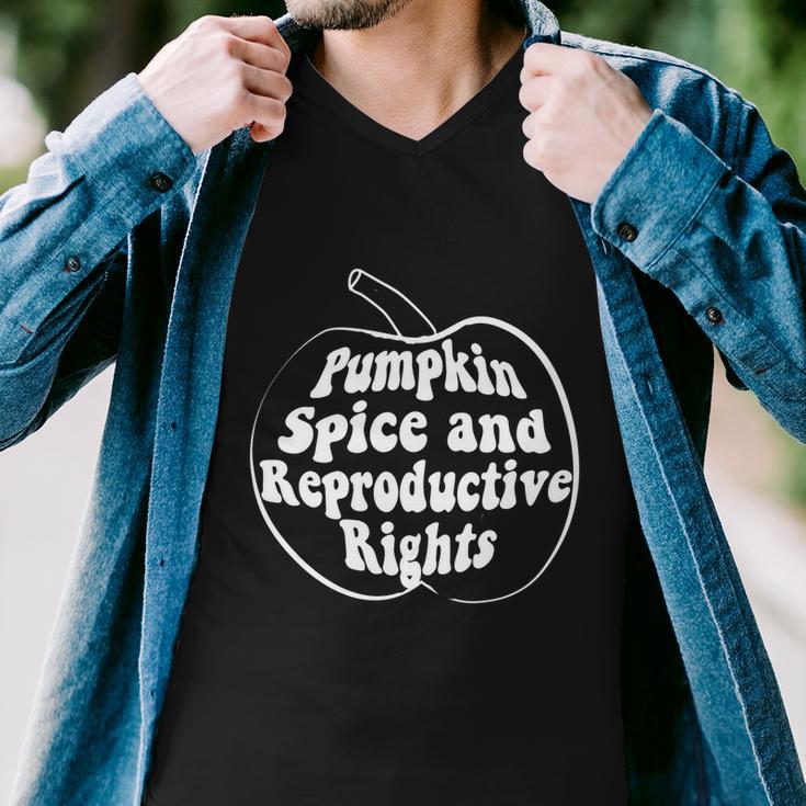 Pumpkin Spice And Reproductive Rights Fall Feminist Choice Gift V6 Men V-Neck Tshirt