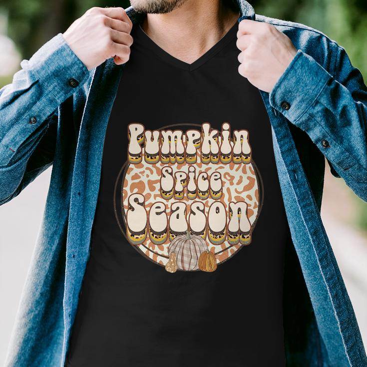 Pumpkin Spice Season Thanksgiving Quote V2 Men V-Neck Tshirt
