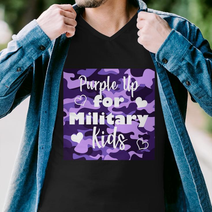 Purple Up For Military Kids Awareness Men V-Neck Tshirt