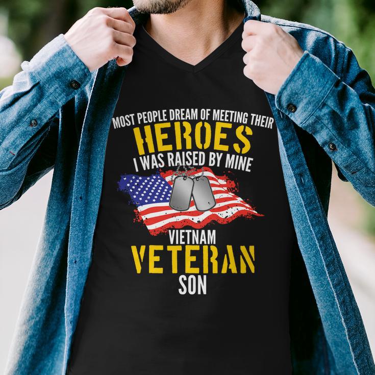 Raised By My Hero Proud Vietnam Veterans Son Tshirt Men V-Neck Tshirt