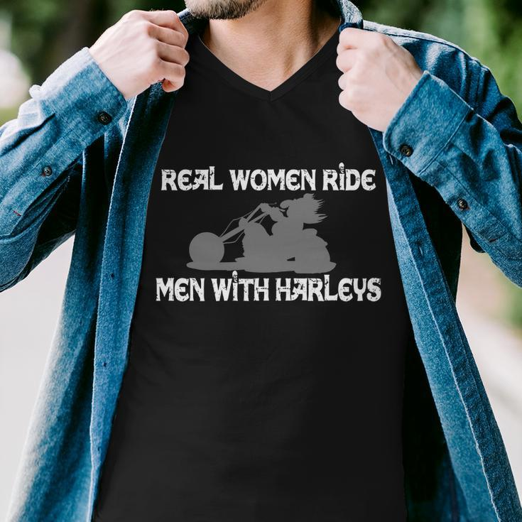 Real Women Ride Men With Harleys Tshirt Men V-Neck Tshirt