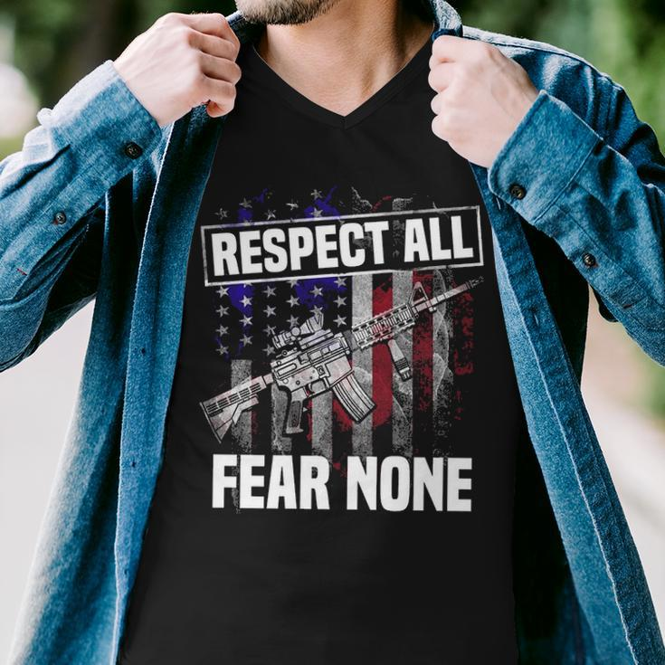 Respect All Fear Men V-Neck Tshirt