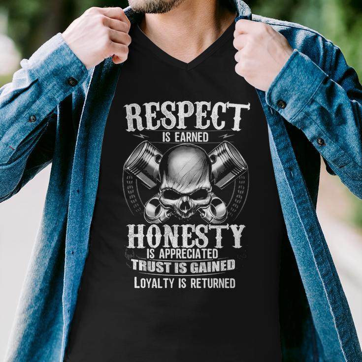Respect Is Earned - Loyalty Is Returned Men V-Neck Tshirt