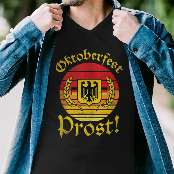 Retro Prost Men Women German Eagle Vintage Oktoberfest  Men V-Neck Tshirt