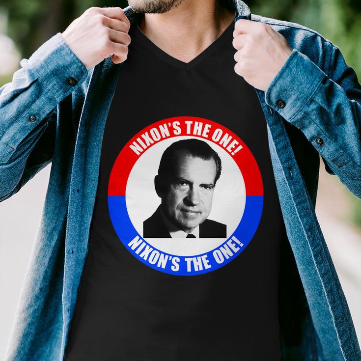 Retro Richard Nixon Nixons The One Presidential Campaign Men V-Neck Tshirt