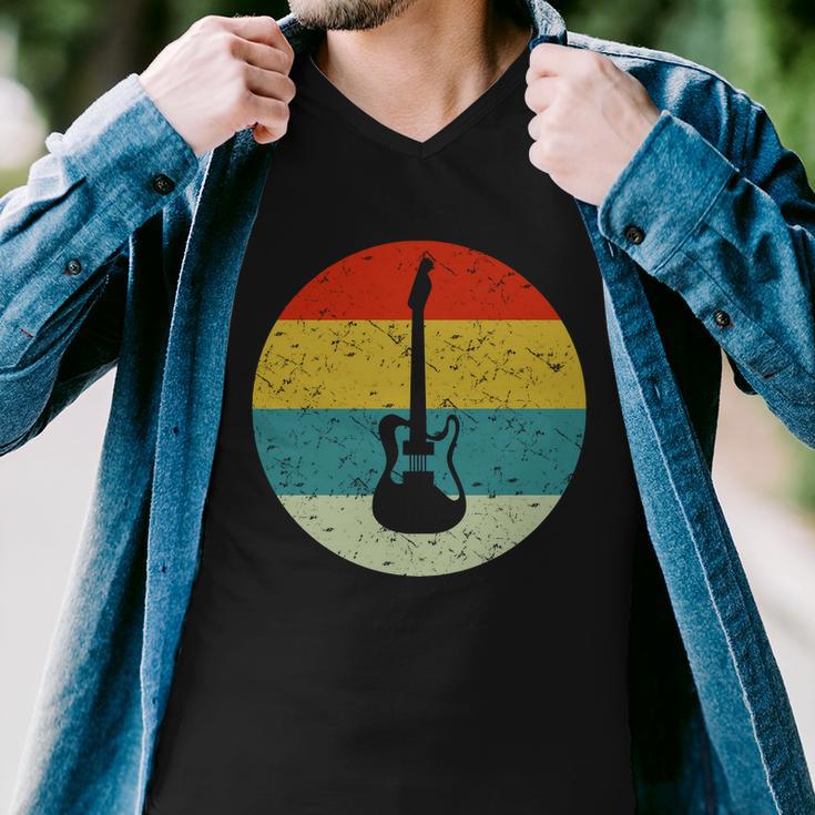 Retro Vintage Bas Guitar Men V-Neck Tshirt