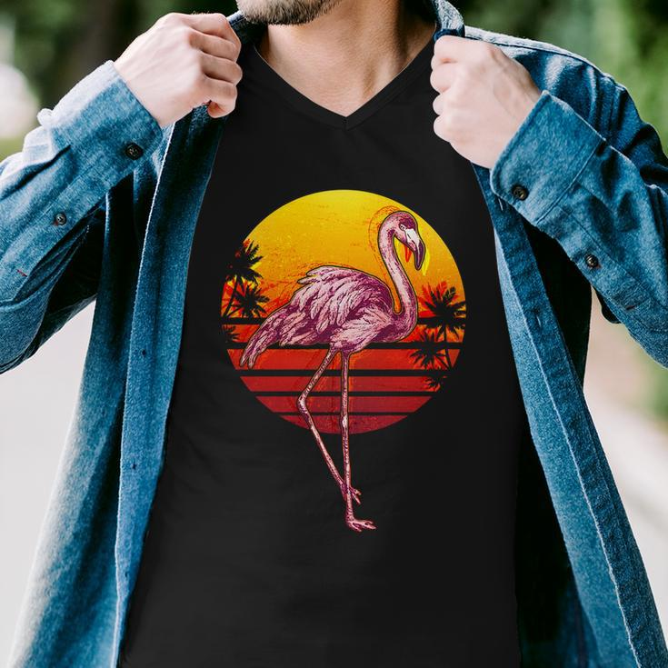 Retro Vintage Flamingo V2 Men V-Neck Tshirt