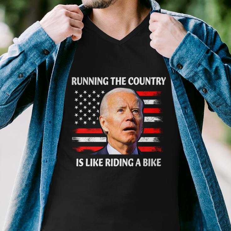 Running The Country Is Like Riding A Bike Joe Biden Men V-Neck Tshirt