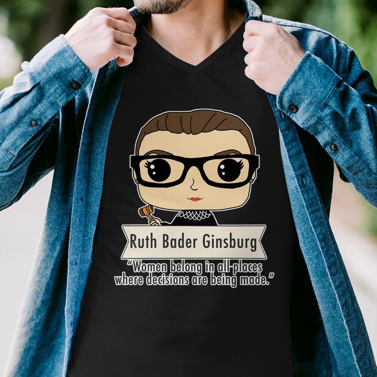 Ruth Bader Ginsburg Cute Cartoon Quote Men V-Neck Tshirt