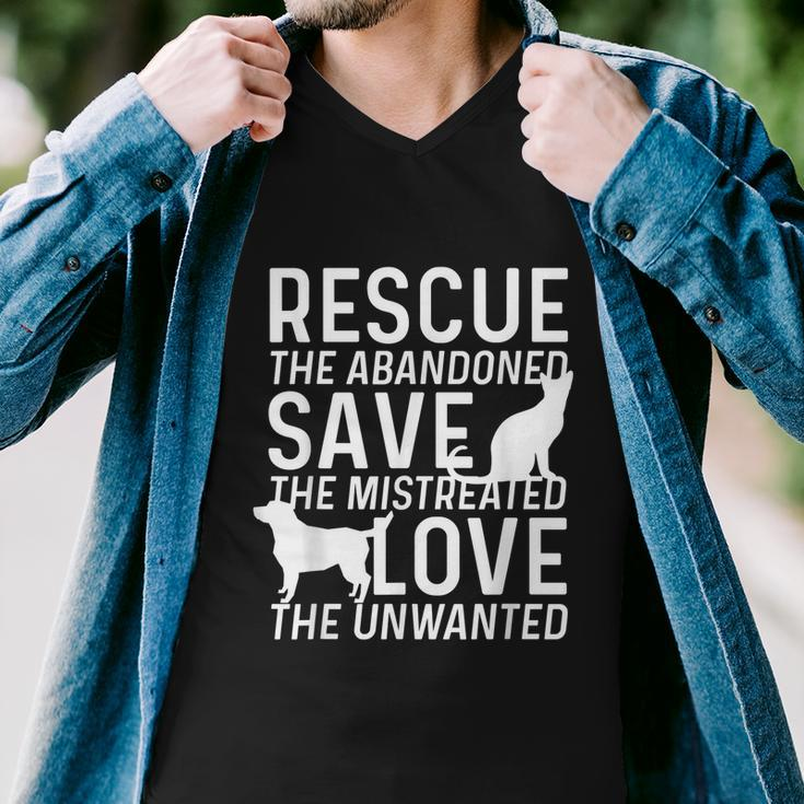 Save Love Rescue Animals Rescue Adopt Dog Lovers Men V-Neck Tshirt