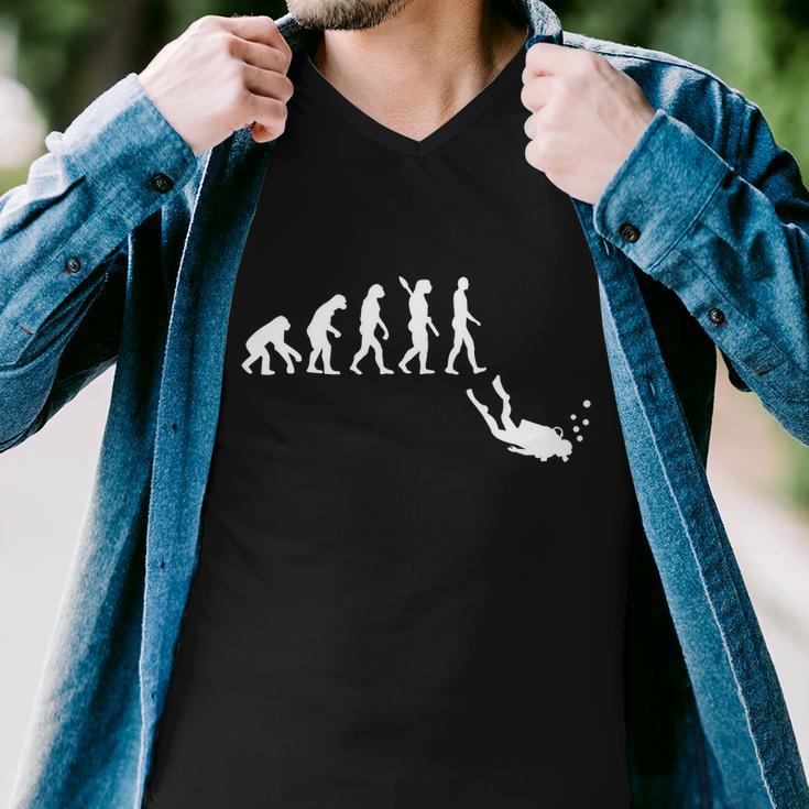 Scuba Diver Evolution Men V-Neck Tshirt