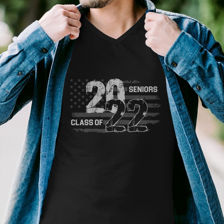 Seniors Class Of 2022 American Grey Style Flag Tshirt Men V-Neck Tshirt