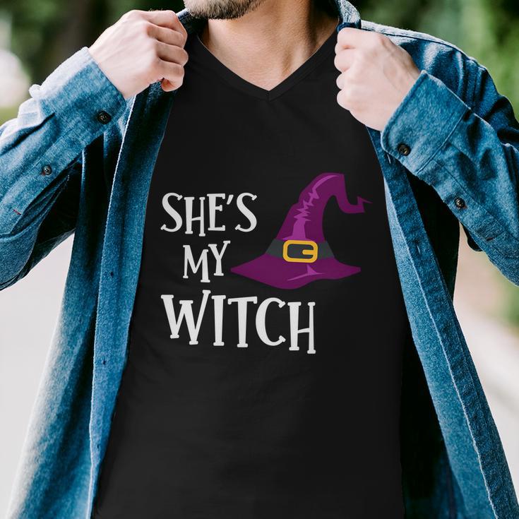 Shes My Witch Witch Hat Halloween Quote Men V-Neck Tshirt