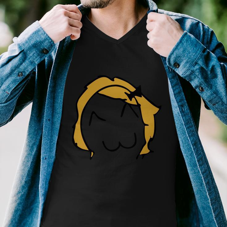 Silhouette Design Derp Meme Funny Troll Face Men V-Neck Tshirt