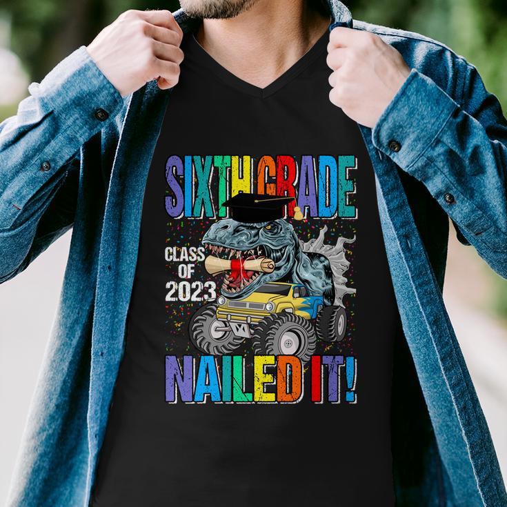 Sixth Grade Class Of 2023 Nailed It Monster Truck Dinosaur Cool Gift Men V-Neck Tshirt