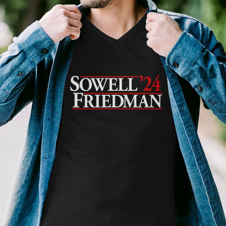 Sowell Friedman 24 Funny Election Men V-Neck Tshirt