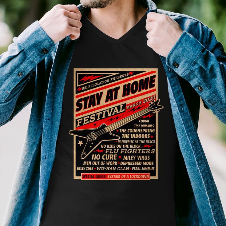 Stay At Home Festival Concert Poster Quarantine Men V-Neck Tshirt