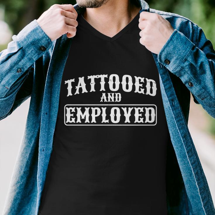 Tattooed And Employed Men V-Neck Tshirt