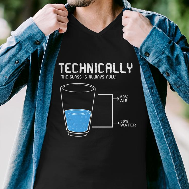 Technically The Glass Is Always Full Men V-Neck Tshirt