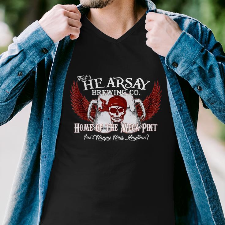 Thats Hearsay Brewing Co Home Of The Mega Pint Funny Skull Men V-Neck Tshirt