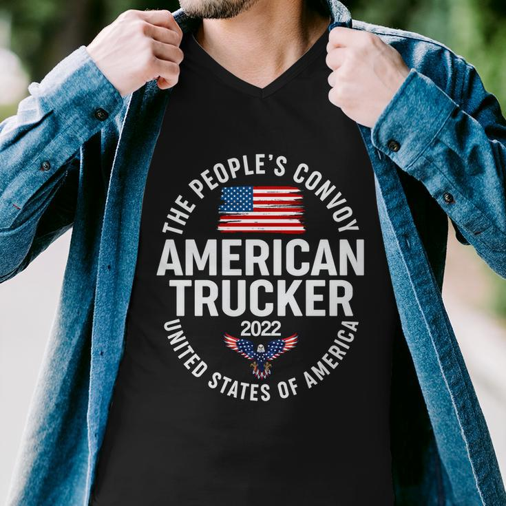 The Peoples Convoy American Trucker 2022 United States Of America Men V-Neck Tshirt