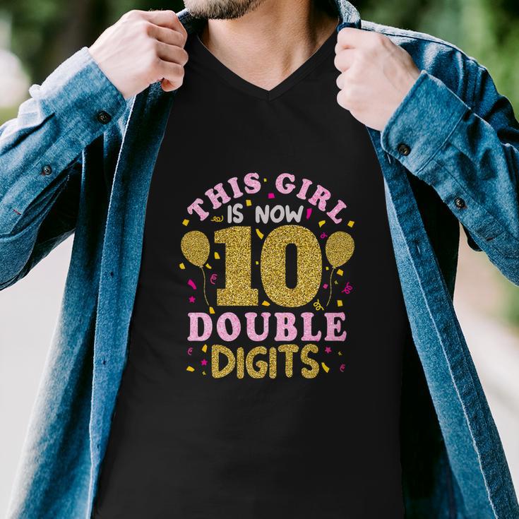 This Girl Is 10 Years Old 10Th Birthday Funny Men V-Neck Tshirt