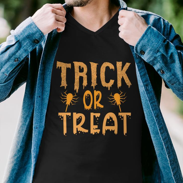 Trick Or Treat Halloween Quote Men V-Neck Tshirt