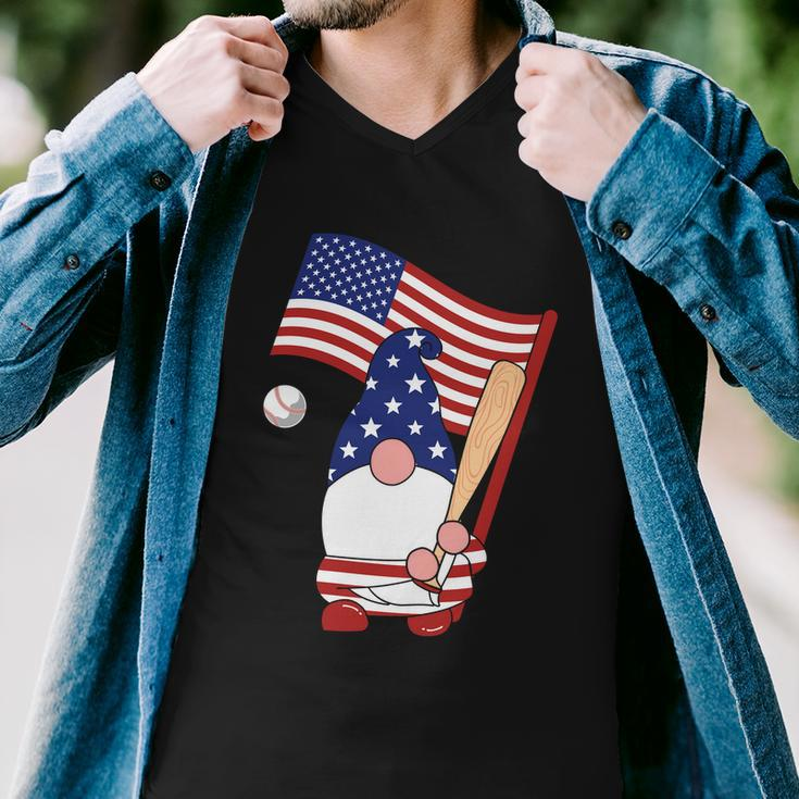 Usa Flag Gnome Graphic 4Th Of July Plus Size Shirt Men V-Neck Tshirt