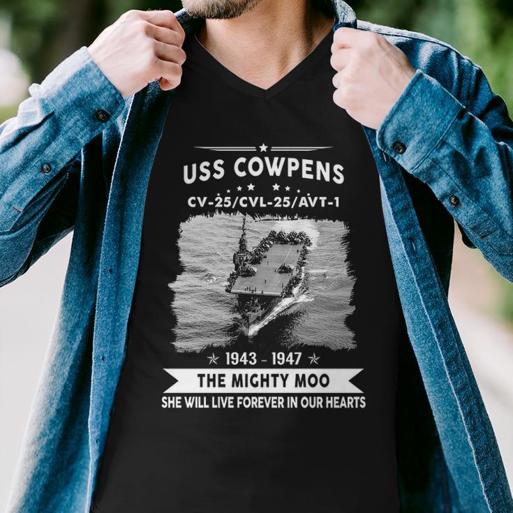 Uss Cowpens Cvl 25 Uss Cow Pens Men V-Neck Tshirt