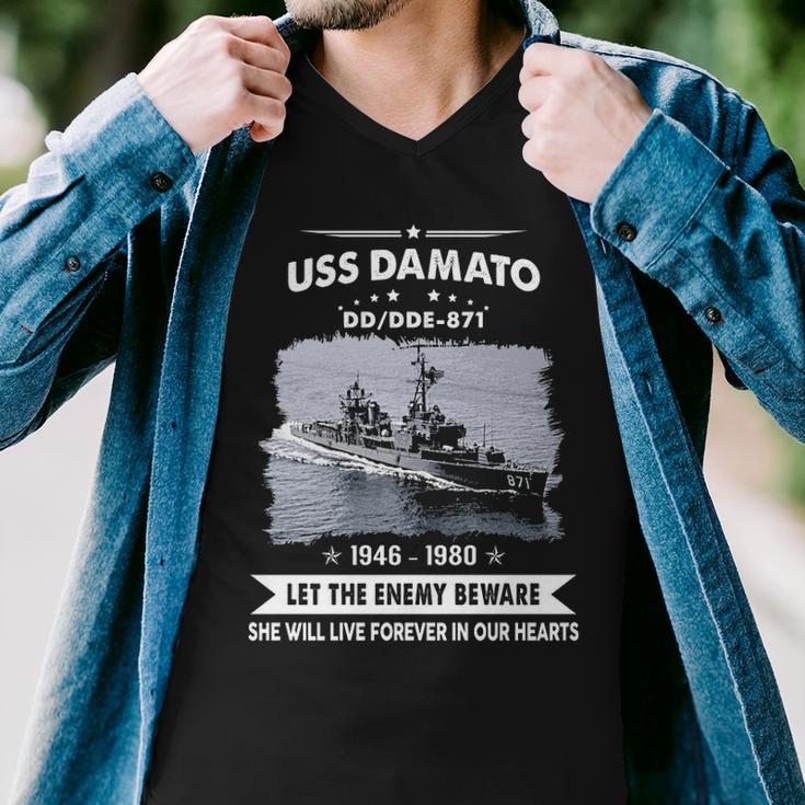 Uss Damato Dde 871 Dd Men V-Neck Tshirt