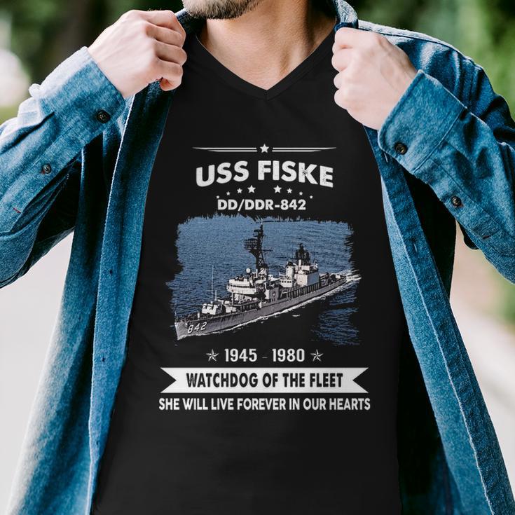 Uss Fiske Dd Men V-Neck Tshirt